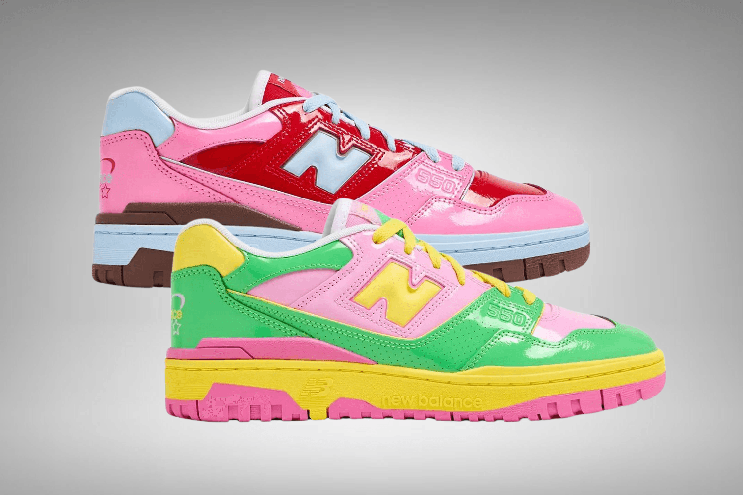 Nieuwe New Balance 550 Patent Leather Pack brengt Y2K-vibes
