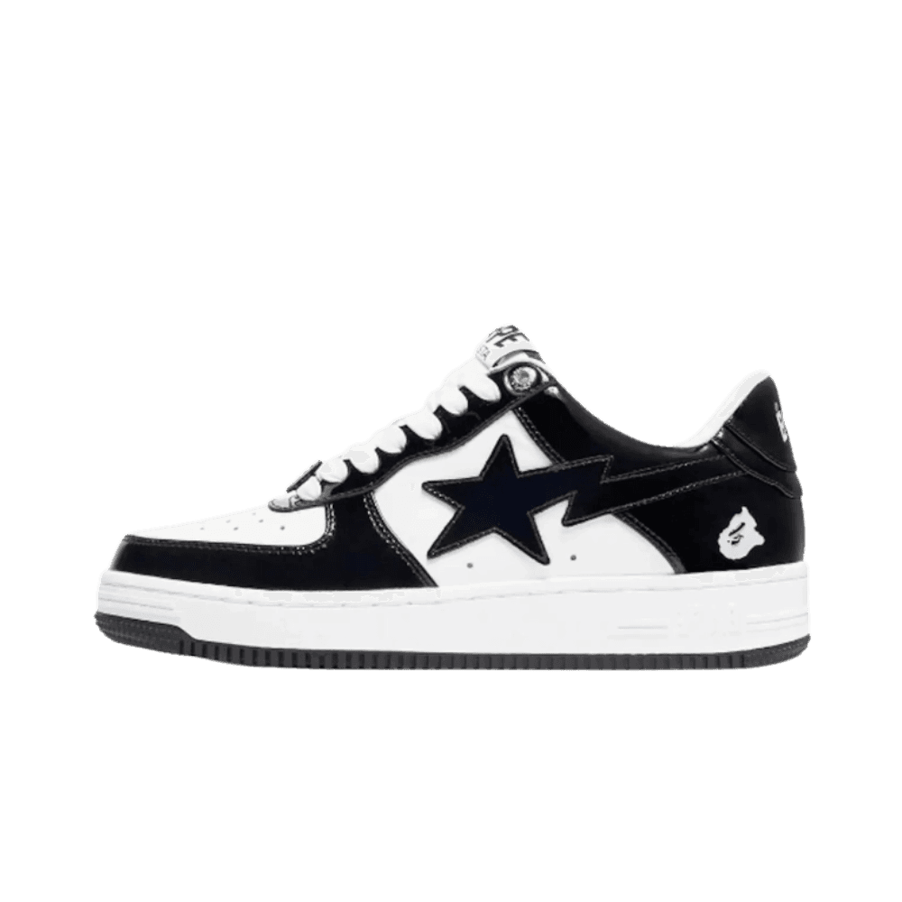 A Bathing Ape Bape Sta Patent Leather Black White