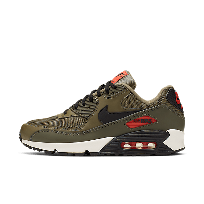 Nike Air Max 90 Essential (Medium Olive / Black - Team Orange) AJ1285 205