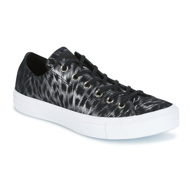 Converse CHUCK TAYLOR ALL STAR SHIMMER SUEDE OX BLACK/BLACK/WHITE
