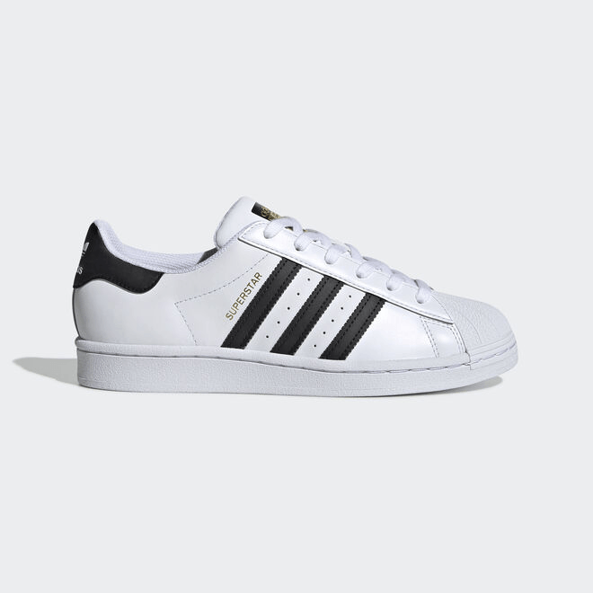 adidas black and white superstar leather