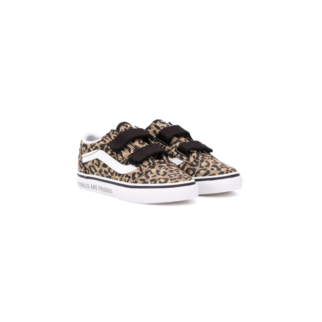 Vans Kids leopard-print touch strap trainers VN0A38JNWKA1