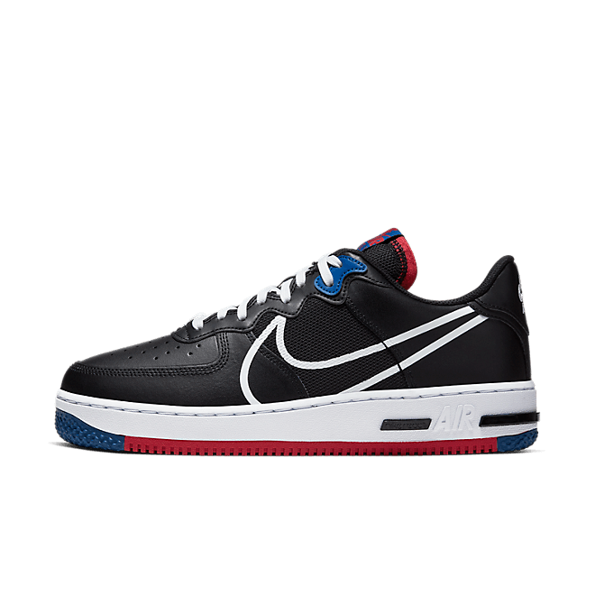 Nike Air Force 1 Low React Black White Gym Red Gym Blue CT1020-001