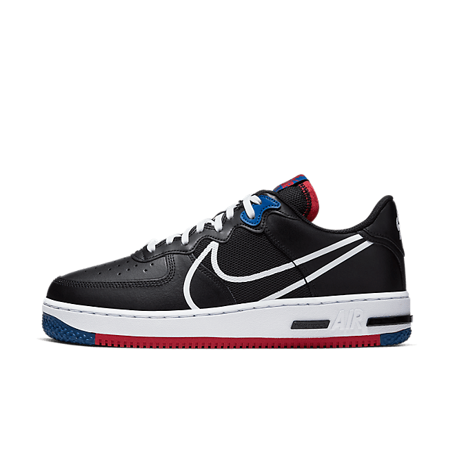 Nike Air Force 1 Low React Black White Gym Red Gym Blue