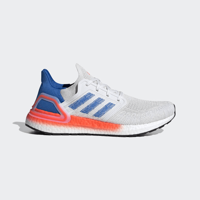 adidas Ultra Boost 20 White Glory Blue Solar Red