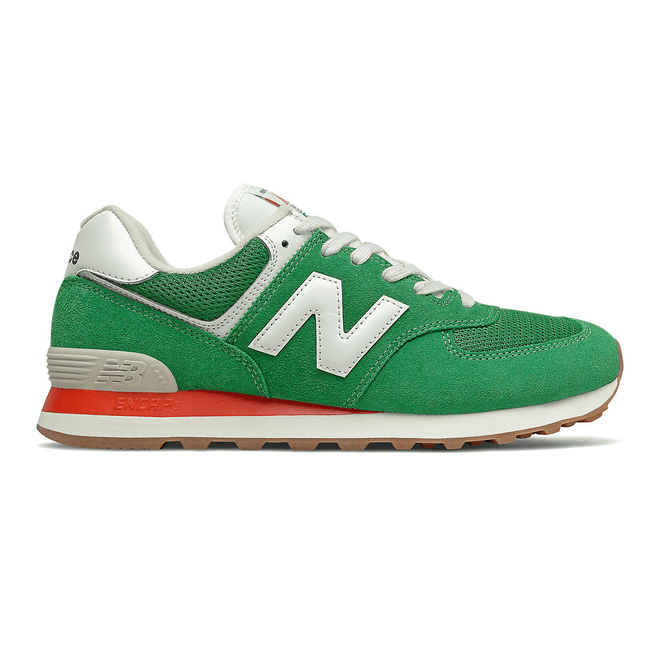New Balance 574 - Varsity Green with Velocity Red
