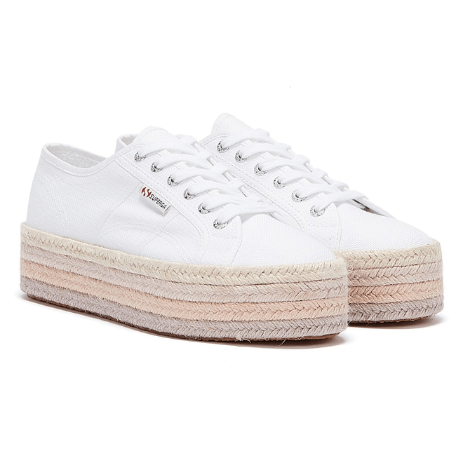Superga 2790 COTROPE Womens White / Pink Trainers S3114CW-A9V