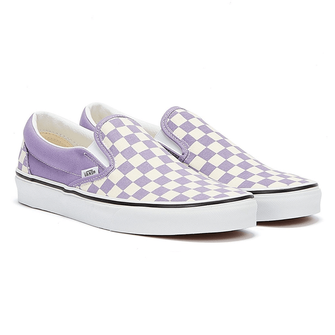 Vans Checkerboard Classic Slip On Womens Violet White Trainers VN0A33TB9HM1