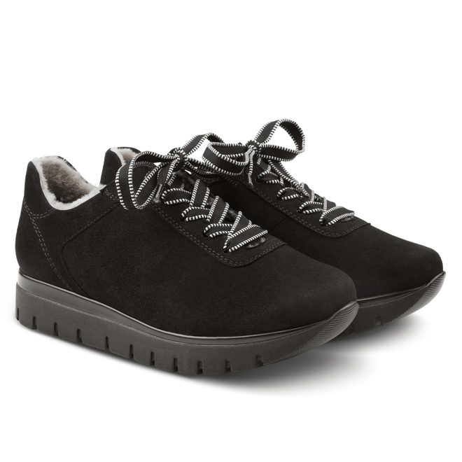 LaShoe Premium Sneaker mit Lammfell Schwarz 1778