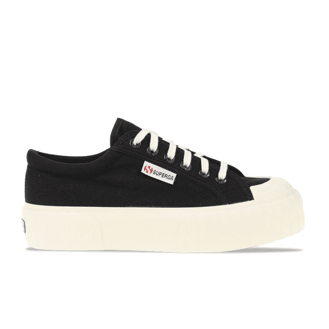 Superga 2631 Stripe Platform Zwart Dames