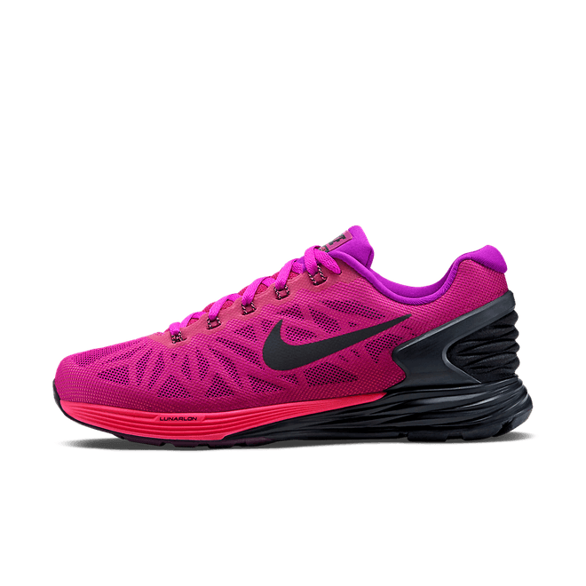 Nike Lunarglide 6 W Roze, Zwart 654434-501