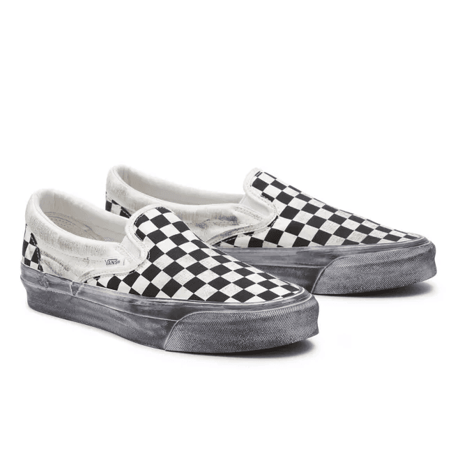 Vans Vault UA OG Classic Slip-On LX Stressed Black Checkerboard