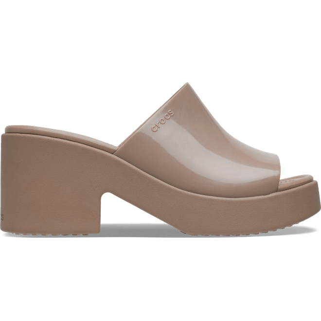 Crocs Women Brooklyn High Shine Heel Sandals Latte 
