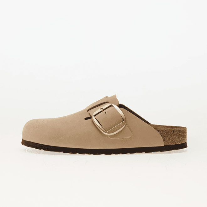 Bieknstock Boston Big Buckle Leather Nubuck Sandcastle