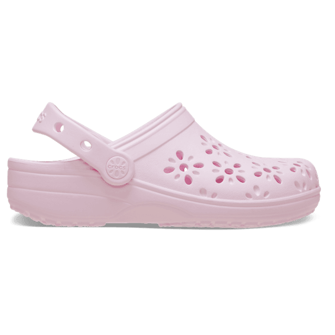 Crocs Kids Classic Floral Cut-Out Clogs Pink Milk