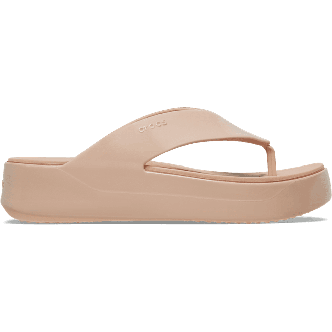 Crocs Women Getaway Platform Patent Flips Pink Caramel