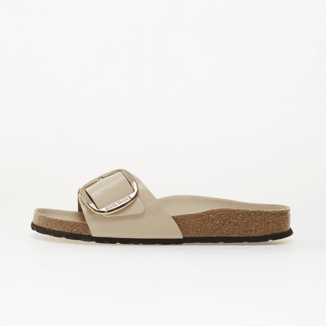 Birkenstock Madrid Big Buckle Natural Leather Patent Women High-Shine Oyster