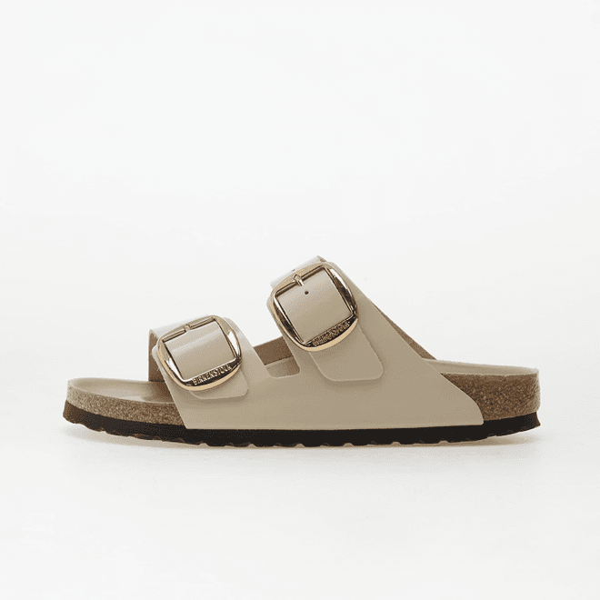 Birkenstock Arizona Big Buckle Natural Leather Patent Women High-Shine Oyster