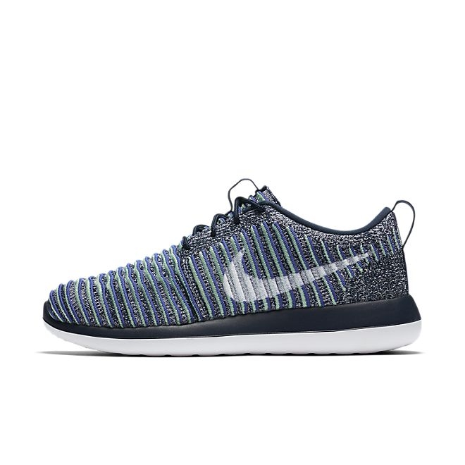 Nike Wmns Roshe Two Flyknit (College Navy / White - Binary Blue) 844929 401