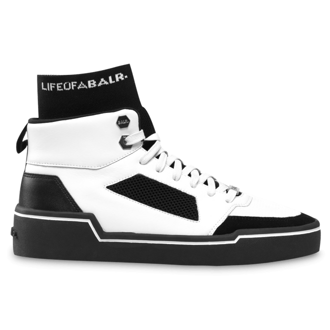 BALR. Mesh Panelled High-Top Sneakers - White / Black BALR-1390