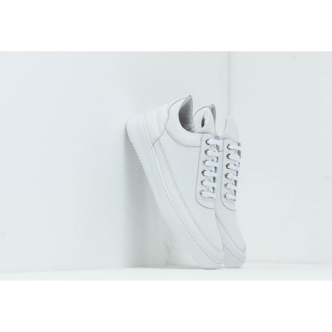 Filling Pieces Low Top Ripple Nappa Perforated All White 251254218550